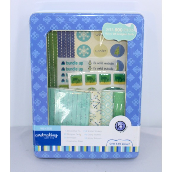 KI Memories Other - KI Memories Winter Cardmaking Gift Tin 800+ Pieces 20 Designer Cards 9346 NEW